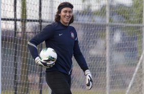 Cassio durante o treino realizado esta tarde no CT Joaquim Grava, localizado no Parque Ecológico do Tiete. O próximo jogo da equipe será domingo, dia 27/05, contra o Atlético-MG, no estádio Independência em Belo Horizonte, válido pela segunda rodada do Campeonato Brasileiro 2012