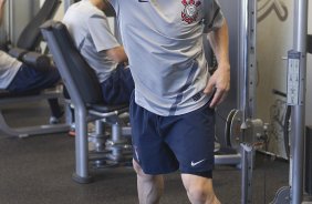 Chico durante o treino realizado esta manh na academia de musculacao no CT Joaquim Grava, localizado no Parque Ecolgico do Tiete. O prximo jogo da equipe ser quinta-feira, dia 07/06, contra o Figueirense/SC, no estdio do Pacaembu, vlido pela terceira rodada do Campeonato Brasileiro 2012