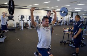 Ralf durante o treino realizado esta manh na academia de musculacao no CT Joaquim Grava, localizado no Parque Ecolgico do Tiete. O prximo jogo da equipe ser quinta-feira, dia 07/06, contra o Figueirense/SC, no estdio do Pacaembu, vlido pela terceira rodada do Campeonato Brasileiro 2012