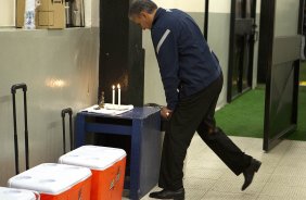 Tite nos vestiários antes da partida entre Corinthians x Figueirense/SC, realizada esta noite no estádio do Pacaembu, válida pela 3ª rodada do Campeonato Brasileiro de 2012