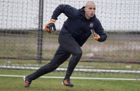 Julio Cesar durante o treino realizado esta tarde no CT Joaquim Grava, localizado no Parque Ecolgico do Tiete. O prximo jogo da equipe ser quarta-feira, dia 13/06, contra o Santos, na Vila Belmiro, jogo de ida vlido pela semi final da Copa Libertadores da Amrica 2012