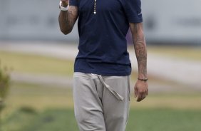 O ex-jogador do Corinthians Cristian durante o treino realizado esta tarde no CT Joaquim Grava, localizado no Parque Ecolgico do Tiete. O prximo jogo da equipe ser amanh, quarta-feira, dia 20/06, contra o Santos, no Pacaembu, jogo de volta, vlido pela semi-final da Copa Libertadores da Amrica 2012