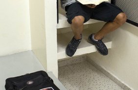 Nos vestiários antes da partida entre Corinthians x Nautico/PE, realizada esta noite no estádio do Pacaembu, jogo válido pela 9ª rodada do Campeonato Brasileiro de 2012