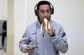 Nos vestiários antes da partida entre Corinthians x Nautico/PE, realizada esta noite no estádio do Pacaembu, jogo válido pela 9ª rodada do Campeonato Brasileiro de 2012