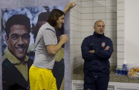 Nos vestiários antes da partida entre Flamengo x Corinthians, realizada esta noite no estádio do Engenhão, jogo válido pela 10ª rodada do Campeonato Brasileiro de 2012