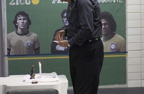 Nos vestiários antes da partida entre Flamengo x Corinthians, realizada esta noite no estádio do Engenhão, jogo válido pela 10ª rodada do Campeonato Brasileiro de 2012