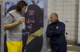 Nos vestiários antes da partida entre Flamengo x Corinthians, realizada esta noite no estádio do Engenhão, jogo válido pela 10ª rodada do Campeonato Brasileiro de 2012