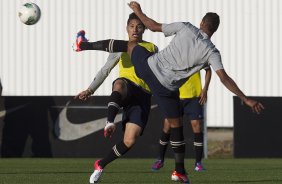 Durante o treino realizado esta tarde no CT Joaquim Grava, localizado no Parque Ecolgico do Tiete. O prximo jogo da equipe ser amanh sbado, 21/07, contra a Portuguesa, no Pacaembu, vlido pela 10 rodada do Campeonato Brasileiro de 2012