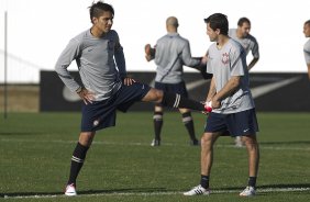 Durante o treino realizado esta tarde no CT Joaquim Grava, localizado no Parque Ecolgico do Tiete. O prximo jogo da equipe ser amanh sbado, 21/07, contra a Portuguesa, no Pacaembu, vlido pela 10 rodada do Campeonato Brasileiro de 2012