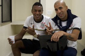 Nos vestiários antes da partida entre Corinthians x Portuguesa, realizada esta noite no estádio do Pacaembu, jogo válido pela11ª rodada do Campeonato Brasileiro de 2012