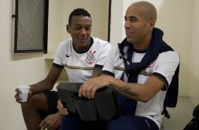 Nos vestiários antes da partida entre Corinthians x Portuguesa, realizada esta noite no estádio do Pacaembu, jogo válido pela11ª rodada do Campeonato Brasileiro de 2012