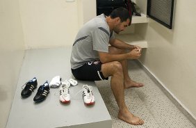 Nos vestiários antes da partida entre Corinthians x Cruzeiro, realizada esta noite no estádio do Pacaembu, jogo válido pela 12ª rodada do Campeonato Brasileiro de 2012