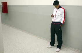 Nos vestirios antes da partida entre Corinthians x Atltico-GO, realizada esta noite no estdio do Pacaembu, jogo vlido pela 15 rodada do Campeonato Brasileiro de 2012