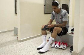 Nos vestirios antes da partida entre Corinthians x Atltico-GO, realizada esta noite no estdio do Pacaembu, jogo vlido pela 15 rodada do Campeonato Brasileiro de 2012