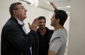 Nos vestirios antes da partida entre Corinthians x Atltico-GO, realizada esta noite no estdio do Pacaembu, jogo vlido pela 15 rodada do Campeonato Brasileiro de 2012