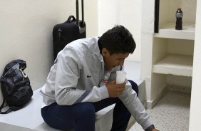 Nos vestirios antes da partida entre Corinthians x Atltico-GO, realizada esta noite no estdio do Pacaembu, jogo vlido pela 15 rodada do Campeonato Brasileiro de 2012