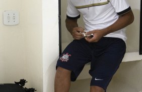 Nos vestirios antes da partida entre Corinthians x Atltico-GO, realizada esta noite no estdio do Pacaembu, jogo vlido pela 15 rodada do Campeonato Brasileiro de 2012