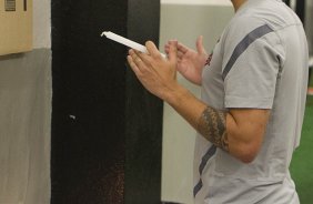 Nos vestirios antes da partida entre Corinthians x Atltico-GO, realizada esta noite no estdio do Pacaembu, jogo vlido pela 15 rodada do Campeonato Brasileiro de 2012