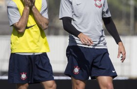 Durante o treino realizado esta manh no CT Joaquim Grava, localizado no Parque Ecolgico do Tiete. O prximo jogo da equipe ser amanh, domingo, 12/08, contra o Coritiba, no estdio Couto Pereira, vlido pela 16 rodada do Campeonato Brasileiro de 2012