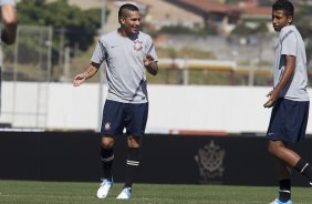 Durante o treino realizado esta manh no CT Joaquim Grava, localizado no Parque Ecolgico do Tiete. O prximo jogo da equipe ser amanh, domingo, 12/08, contra o Coritiba, no estdio Couto Pereira, vlido pela 16 rodada do Campeonato Brasileiro de 2012