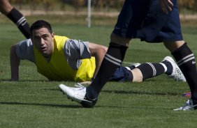 Durante o treino realizado esta manh no CT Joaquim Grava, localizado no Parque Ecolgico do Tiete. O prximo jogo da equipe ser amanh, domingo, 12/08, contra o Coritiba, no estdio Couto Pereira, vlido pela 16 rodada do Campeonato Brasileiro de 2012