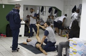 Nos vestirios antes da partida entre Figueirense/SC x Corinthians, realizada esta noitee no estdio Orlando Scarpelli, jogo vlido pela 22 rodada do Campeonato Brasileiro de 2012