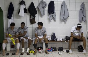 Nos vestirios antes da partida entre Figueirense/SC x Corinthians, realizada esta noitee no estdio Orlando Scarpelli, jogo vlido pela 22 rodada do Campeonato Brasileiro de 2012