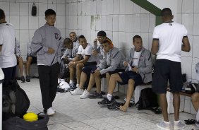 Nos vestiários antes da partida entre Figueirense/SC x Corinthians, realizada esta noitee no estádio Orlando Scarpelli, jogo válido pela 22ª rodada do Campeonato Brasileiro de 2012