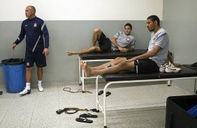 Nos vestiários antes da partida entre Corinthians x Grêmio, realizada esta noite no estádio do Pacaembu, jogo válido pela 23ª rodada do Campeonato Brasileiro de 2012