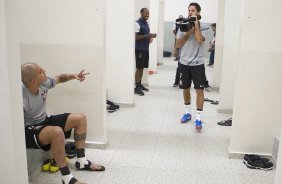 Nos vestiários antes da partida entre Corinthians x Grêmio, realizada esta noite no estádio do Pacaembu, jogo válido pela 23ª rodada do Campeonato Brasileiro de 2012