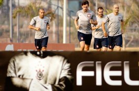 Emerson,Paulo André,Danilo e Alessandro durante Treino do Corinthians realizado no CT Joaquim Grava