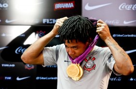 Romarinho durante Treino do Corinthians realizado no CT Joaquim Grava