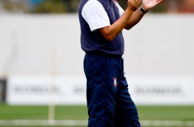 O tcnico Tite durante Treino do Corinthians realizado no CT Joaquim Grava