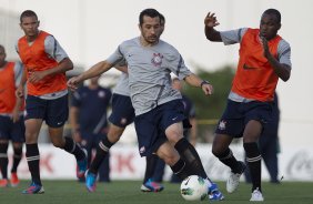 Durante o treino realizado esta tarde no CT Joaquim Grava, localizado no Parque Ecolgico do Tiete. O prximo jogo da equipe ser amanh, quarta-feira, dia 10/10 contra o Flamengo, no Pacaembu, vlido pela 29 rodada do Campeonato Brasileiro de 2012