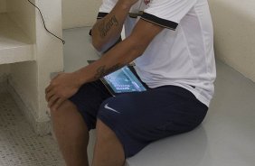 Nos vestiários antes da partida entre Corinthians x Flamengo, realizada esta noite no estádio do Pacaembu, jogo válido pela 29ª rodada do Campeonato Brasileiro de 2012