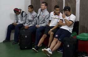 Nos vestiários antes da partida entre Portuguesa x Corinthians, realizada esta noite no estádio do Caninde, jogo válido pela 30ª rodada do Campeonato Brasileiro de 2012