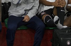 Nos vestiários antes da partida entre Portuguesa x Corinthians, realizada esta noite no estádio do Caninde, jogo válido pela 30ª rodada do Campeonato Brasileiro de 2012