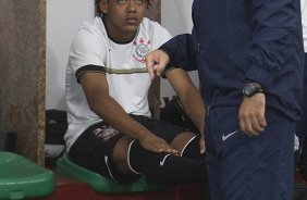 Nos vestiários antes da partida entre Portuguesa x Corinthians, realizada esta noite no estádio do Caninde, jogo válido pela 30ª rodada do Campeonato Brasileiro de 2012
