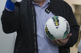 Nos vestiários antes da partida entre Portuguesa x Corinthians, realizada esta noite no estádio do Caninde, jogo válido pela 30ª rodada do Campeonato Brasileiro de 2012