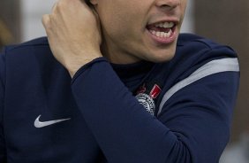 Nos vestiários antes da partida entre Portuguesa x Corinthians, realizada esta noite no estádio do Caninde, jogo válido pela 30ª rodada do Campeonato Brasileiro de 2012