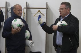 Nos vestiários antes da partida entre Portuguesa x Corinthians, realizada esta noite no estádio do Caninde, jogo válido pela 30ª rodada do Campeonato Brasileiro de 2012