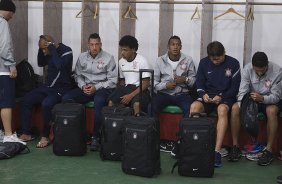 Nos vestiários antes da partida entre Portuguesa x Corinthians, realizada esta noite no estádio do Caninde, jogo válido pela 30ª rodada do Campeonato Brasileiro de 2012