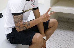 Nos vestirios antes da partida entre Corinthians x Bahia/BA, realizada esta noite no estdio do Pacaembu, jogo vlido pela 32 rodada do Campeonato Brasileiro de 2012