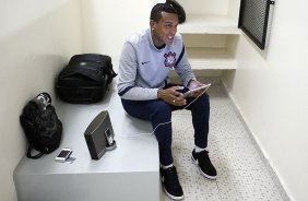Nos vestiários antes da partida entre Corinthians x Bahia/BA, realizada esta noite no estádio do Pacaembu, jogo válido pela 32ª rodada do Campeonato Brasileiro de 2012
