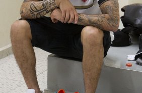 Nos vestiários antes da partida entre Corinthians x Bahia/BA, realizada esta noite no estádio do Pacaembu, jogo válido pela 32ª rodada do Campeonato Brasileiro de 2012