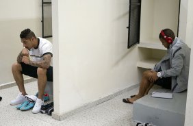 Nos vestiários antes da partida entre Corinthians x Bahia/BA, realizada esta noite no estádio do Pacaembu, jogo válido pela 32ª rodada do Campeonato Brasileiro de 2012