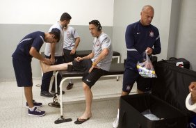 Nos vestiários antes da partida entre Corinthians x Vasco da Gama, realizada esta tarde no estádio do Pacaembu, jogo válido pela 33ª rodada do Campeonato Brasileiro de 2012