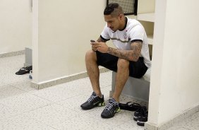 Nos vestiários antes da partida entre Corinthians x Vasco da Gama, realizada esta tarde no estádio do Pacaembu, jogo válido pela 33ª rodada do Campeonato Brasileiro de 2012