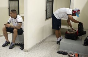 Nos vestiários antes da partida entre Corinthians x Vasco da Gama, realizada esta tarde no estádio do Pacaembu, jogo válido pela 33ª rodada do Campeonato Brasileiro de 2012
