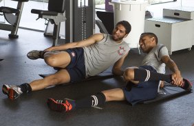 Durante o treino realizado esta tarde no CT Joaquim Grava, localizado no Parque Ecolgico do Tiete. O prximo jogo da equipe ser sbado, dia 10/11, contra o Coritiba, no estdio do Pacaembu, vlido pela 35 rodada do Campeonato Brasileiro de 2012